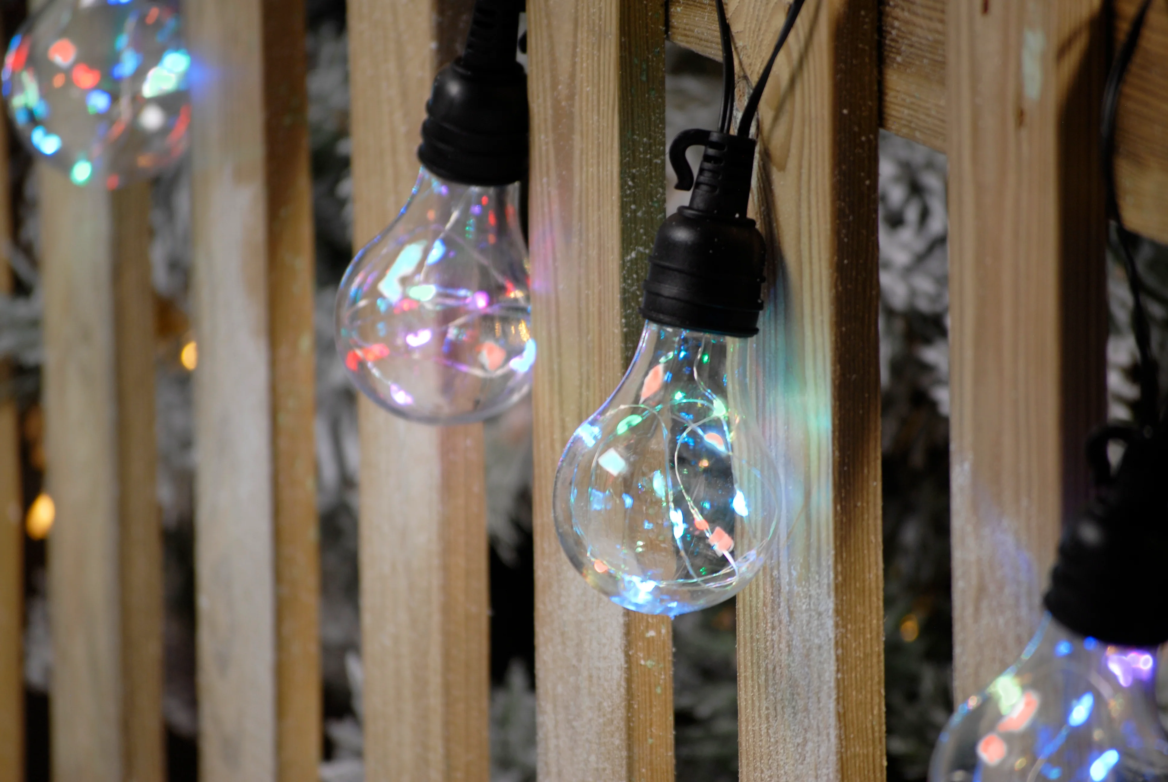 10 Twinkling Multicolour Bulb String Lights - Image 3
